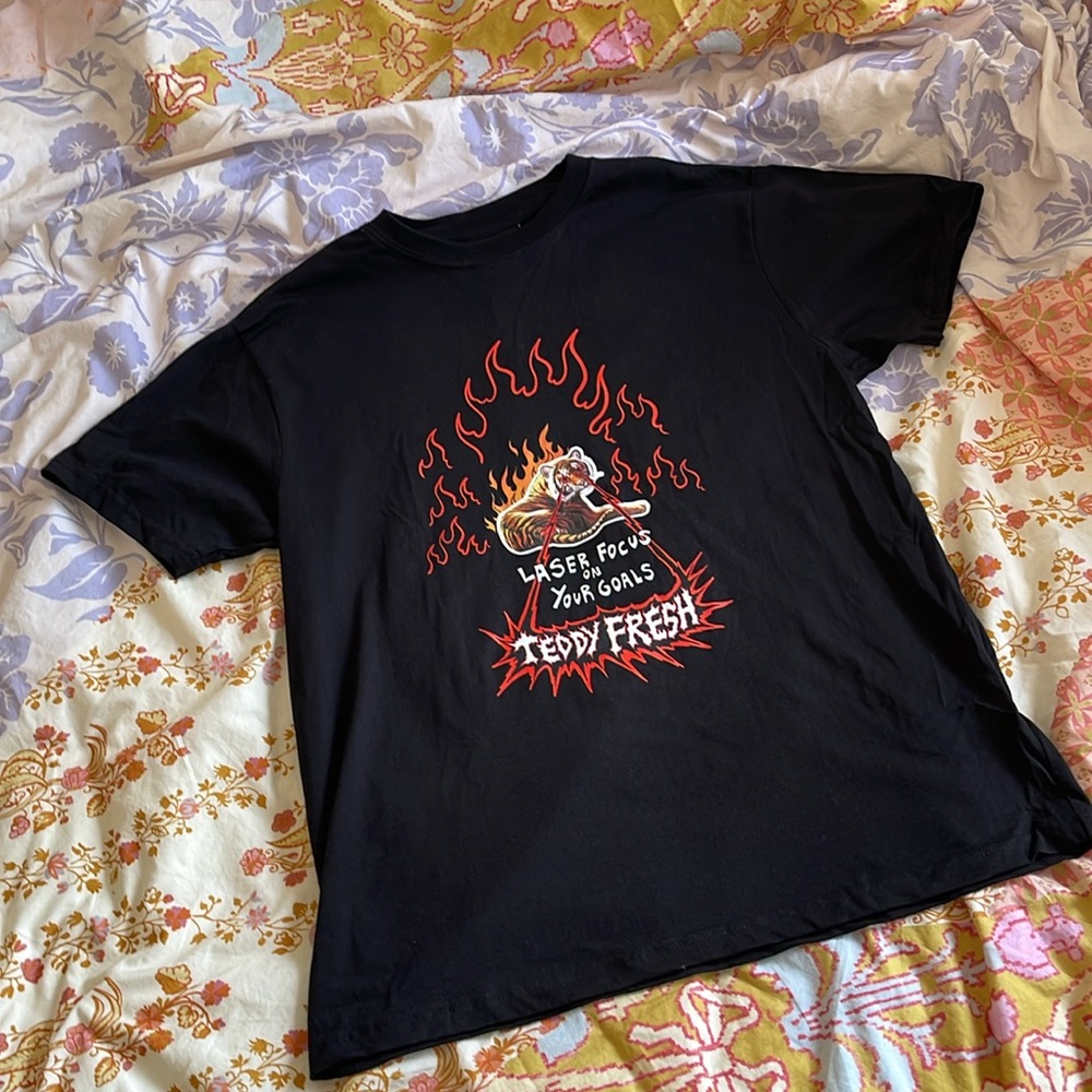 Teddy Fresh Black Graphic T-Shirt